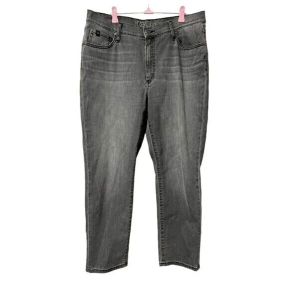 Yoga Jeans Faded Black Stretch Comfort Plus Size Women's Ankle Jeans 32x26 - Picture 1 of 6